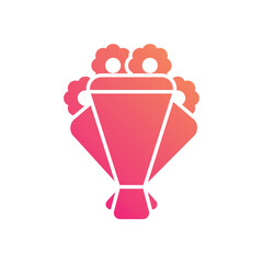 Glyph Gradient Flower Bouquet vetor icon