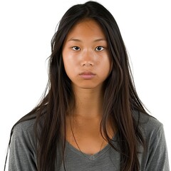 Asian Girl On White Background, Illustrations Images