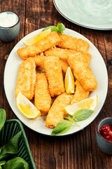 Fish fingers or nuggets, fast food.