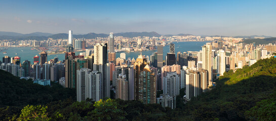 Hong Kong at day, China skyline - aerial view - 762134761
