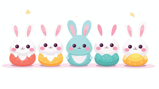 Happy Easter cute object illustration. flat vector