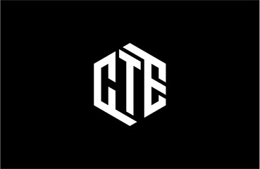 CTE creative letter logo design vector icon illustration