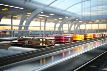 Fototapeta premium Luggage on Conveyor Belt