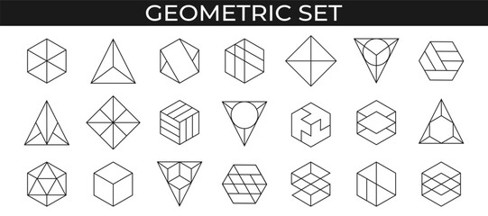 Geometric shapes set. Impossible shapes. Vector Illustration