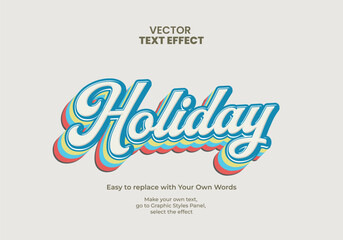 Holiday vintage text effect vector eps 10