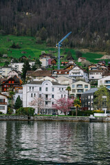 Waterview on Swiss village near Lucerne, Switzerland.