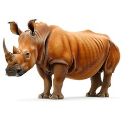 Obraz premium Black Rhino Wild Rhinos On White Background, Illustrations Images