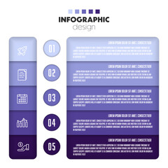 Vector label nested template design infographic for business concept 5 step.