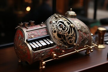 Close Up of Musical Instrument on Table