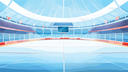 Hockey ice rink illustration. Sport club item or sy
