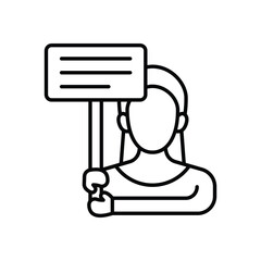 Thin line Protest vetor icon