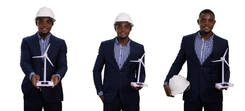 	Businessman conserves energy on transparent background. ​PNG