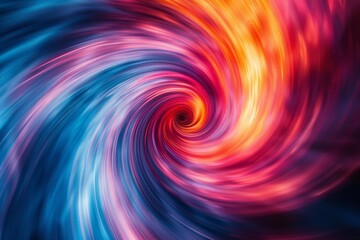 A spiral of colors with a blue and orange swirl