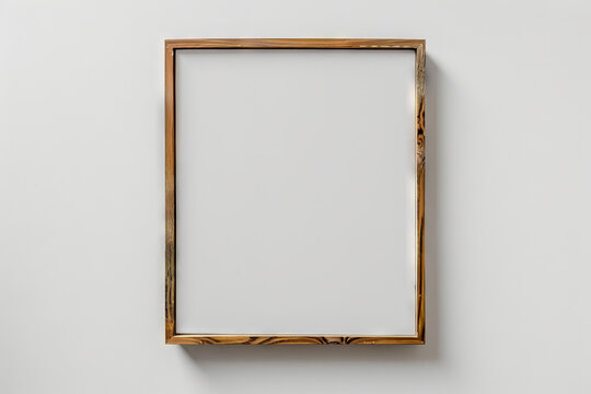 wood oak frame on white background