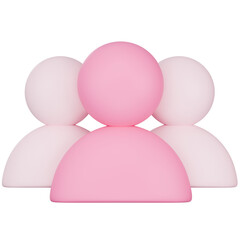 3D Icon of Pink User Group