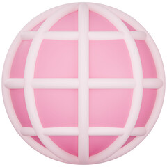 3D Icon of Pink Globe