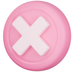 Fototapeta premium 3D Pink Cancel Icon
