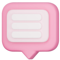 3D Pink Chat Bubble Icon