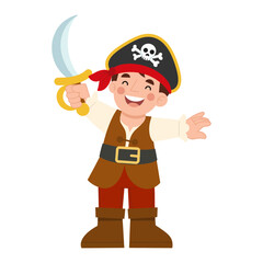 Vector illustration of a pirate captain