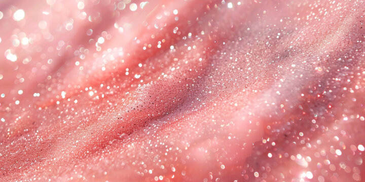 Peach pink  glitter bokeh texture background , Rose gold pink sparkle glitter pattern, banner