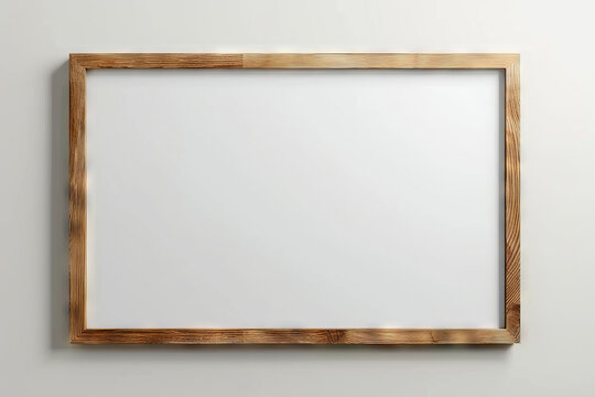 wood oak frame on white background