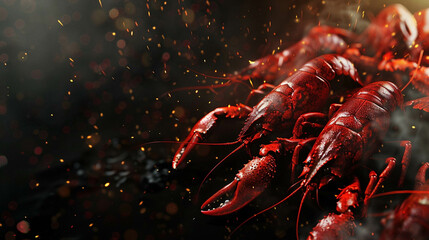 Crawfish 3d Advertisement Banner  Generative AI.