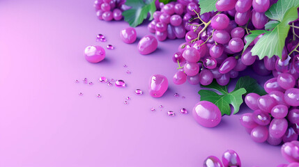Fototapeta premium Grape 3d Advertisement Banner Generative AI.