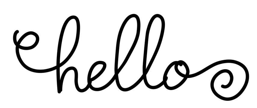 welcome hand lettering text black on white background. Modern calligraphy style 