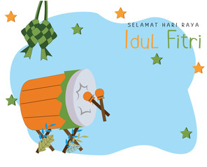 percussion or bedug in mosque for symbol celebrating happy eid al fitr mubarak