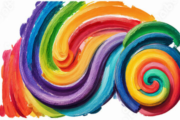 Whirling Spectrum: Vivid Swirls of Rainbow Colors