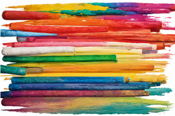 Assorted Pastel Crayons: Colorful Fragments