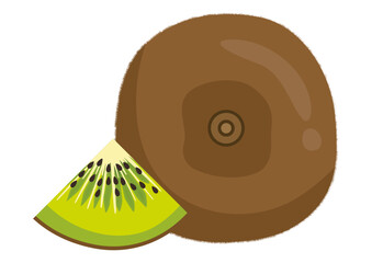 Kiwi fruit and small slice of cut kiwi - 762148917