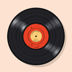 Vintage vinyl record sticker illustration perfect f