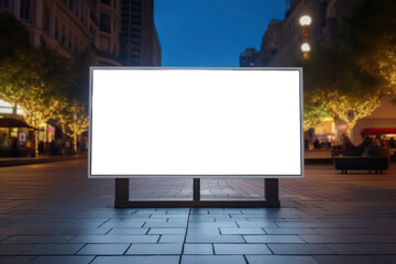 Billboard mockup outdoors, Outdoor advertising poster on the street for advertisement street city. 