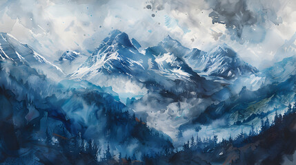 Berge Aquarell