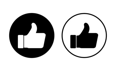 Thumbs up icon set. Hand like. Like icon vector.