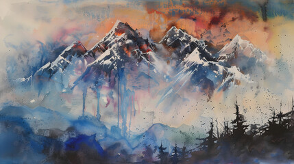 Berge Aquarell