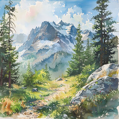 Berge Aquarell