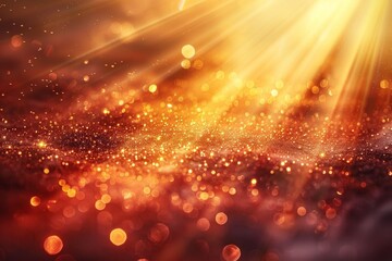Abstract of light lens flare in gold background. Colorful Background