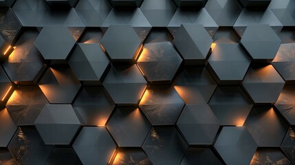 abstract digital hexagonal