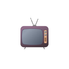  Old TV icon isolated on transparent background