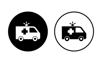 Ambulance icon set. ambulance truck icon vector. ambulance car