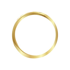 Gold circle frame. Line round, geometric