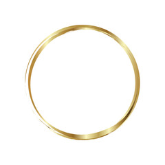 Gold circle frame. Line round, geometric