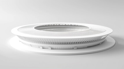White round 3D stadium on white surface