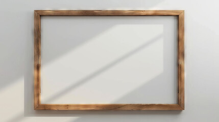 wood oak frame on white background