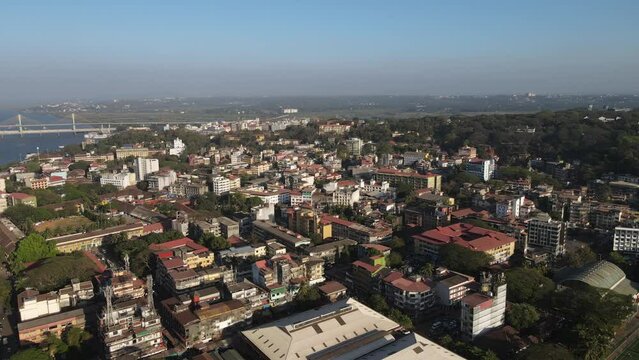 An Aerial shot of Miramar in Goa, India
