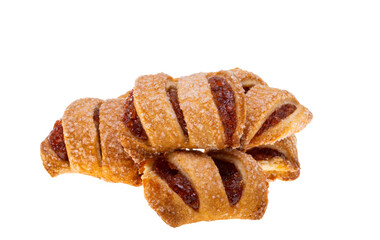puff pastry with jam isolated