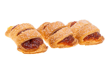 puff pastry with jam isolated