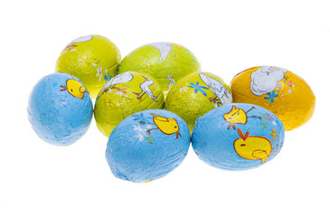 chocolate eggs isolated